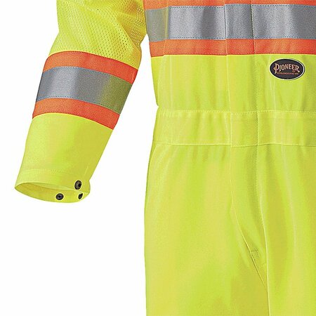Pioneer Hi-Vis Polyester Knit Traffic Safety Coverall, Yellow/Green, XS V1070160U-XS